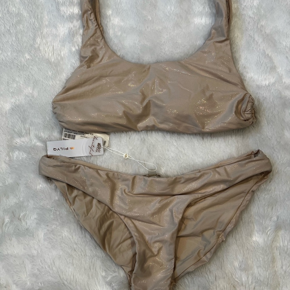 Pilyq / PQ Swim Shimmering Beige Bikini Set